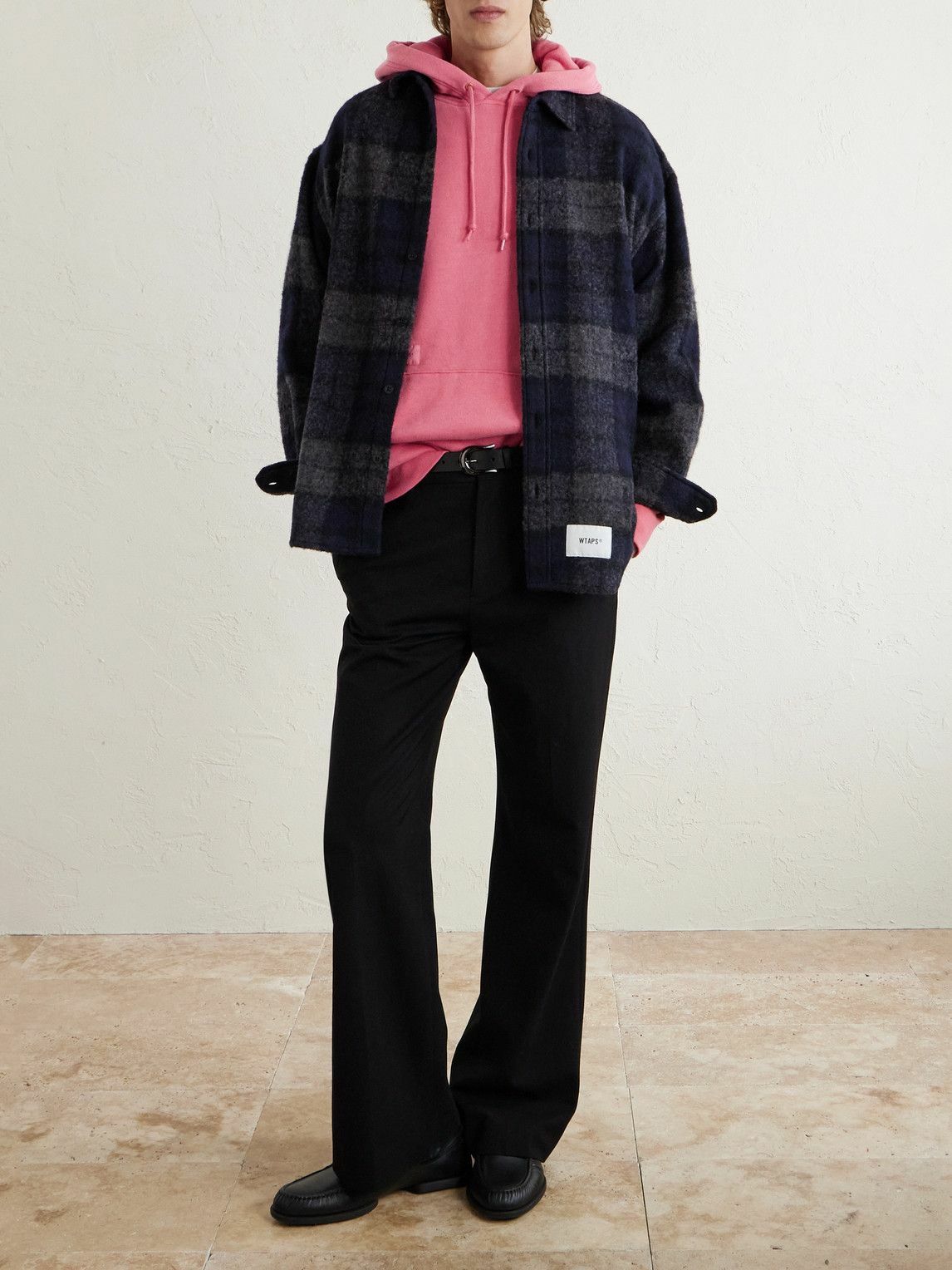 WTAPS - Logo-Appliqued Cotton-Blend Jersey Hoodie - Pink