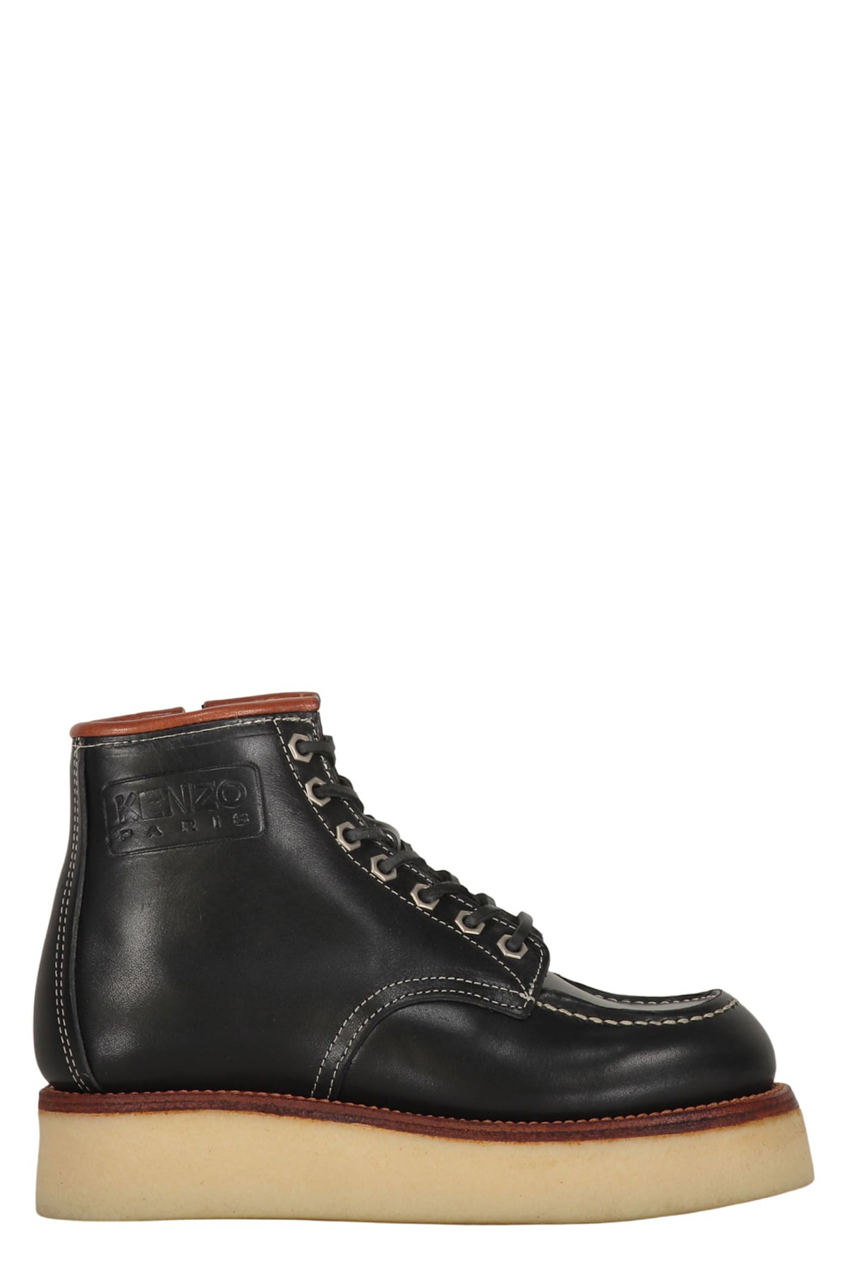 Kenzo Black Kenzo Yama Lace-Up Boots Kenzo