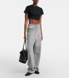 The Attico Cropped cotton jersey T-shirt