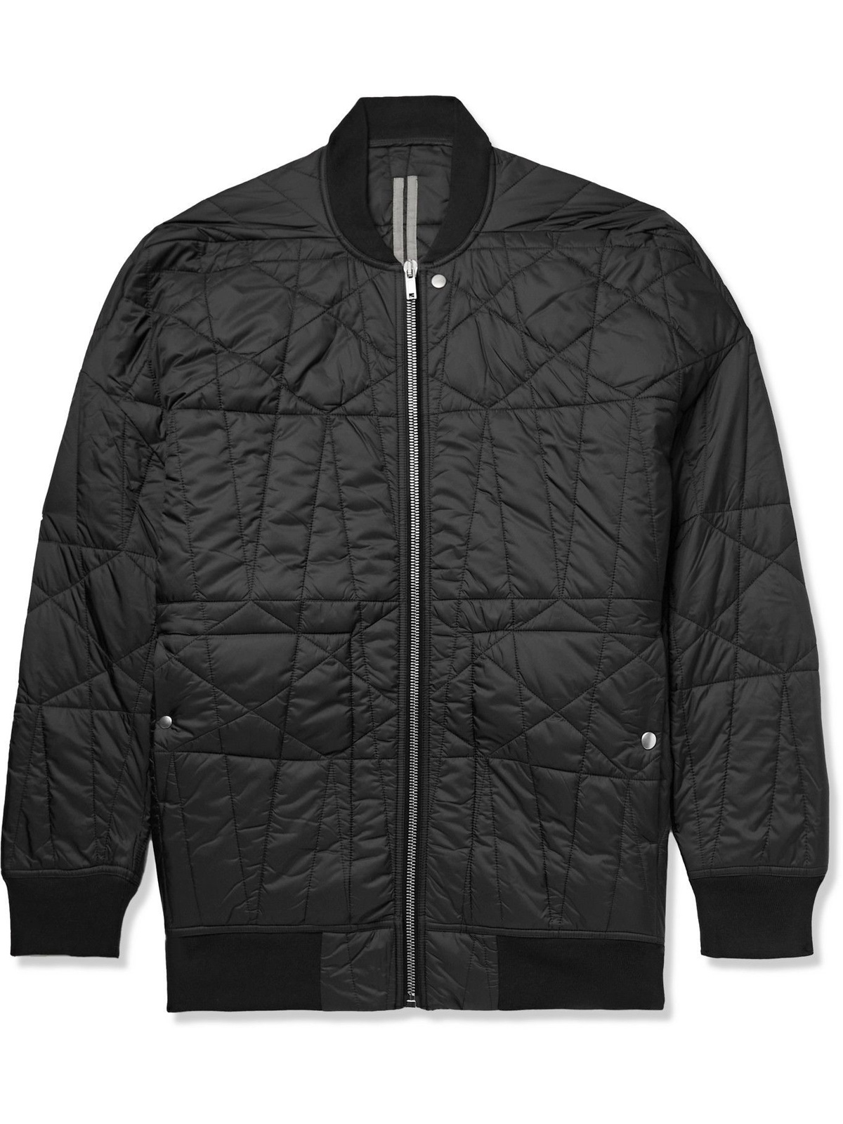 RICK OWENS Cropped quilted padded down leather jacket