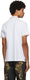 Versace Jeans Couture White Emblem Polo