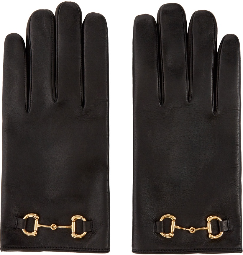 Photo: Gucci Black Leather Horsebit Gloves