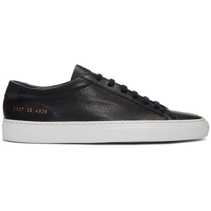 Photo: Common Projects Navy and White Original Achilles Low Premium Sneakers 