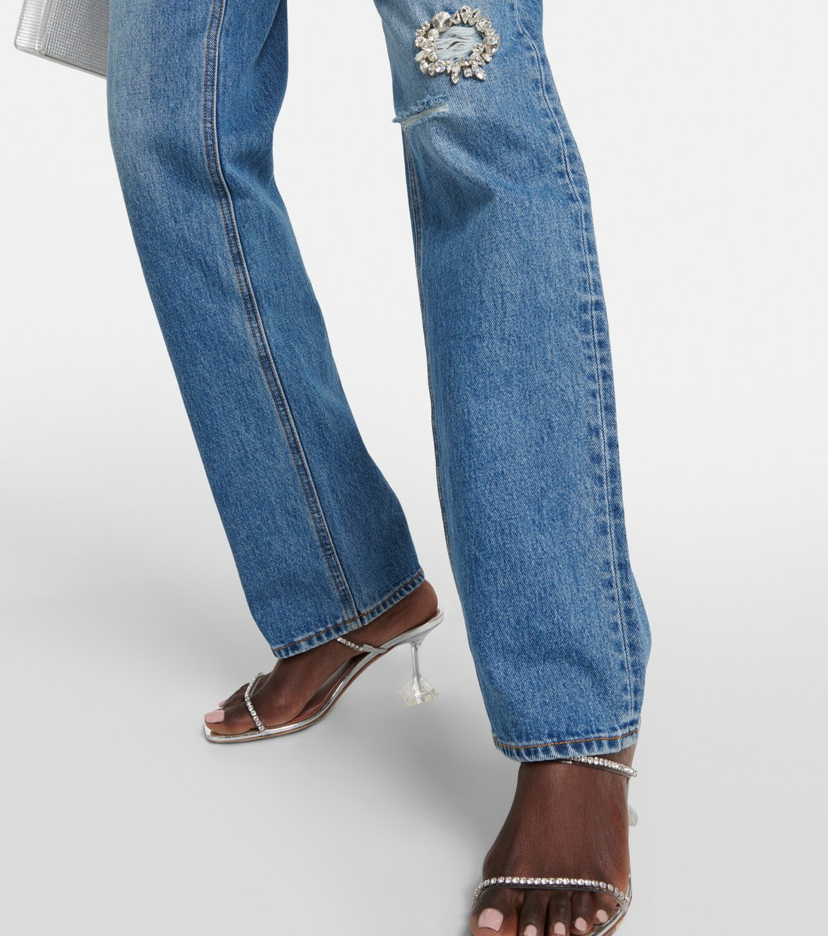 【Area】 Distressed embellished bootcutジーンズ Area Distressed embellished bootcut jeans AREA