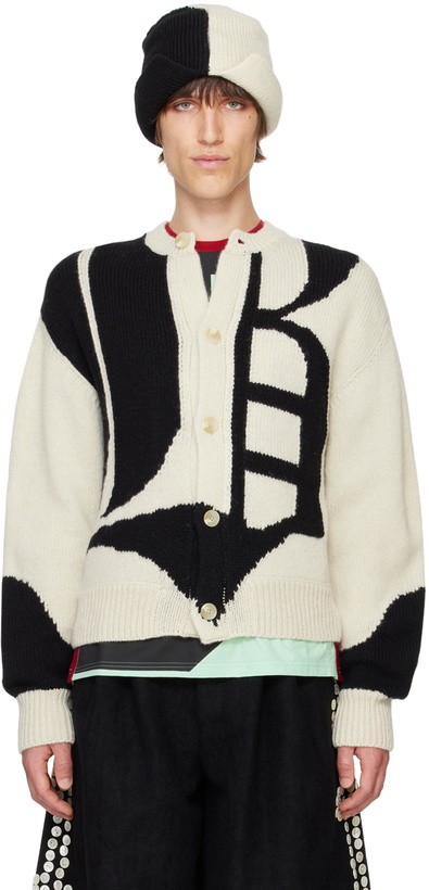 Photo: Stefan Cooke Off-White & Black Gothic Font Cardigan
