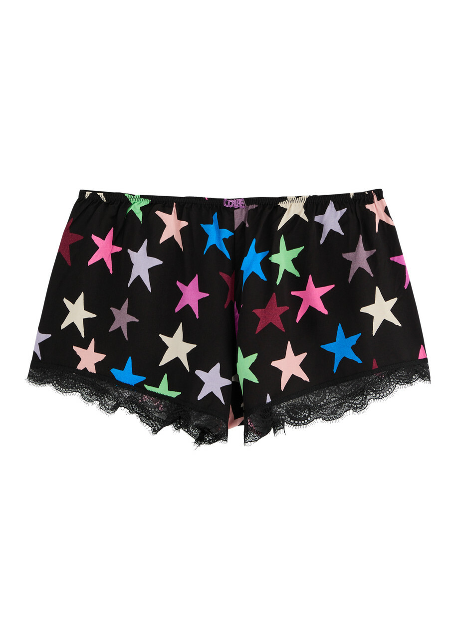Love Stories Apollo Star-print Satin Pyjama Shorts Multicoloured