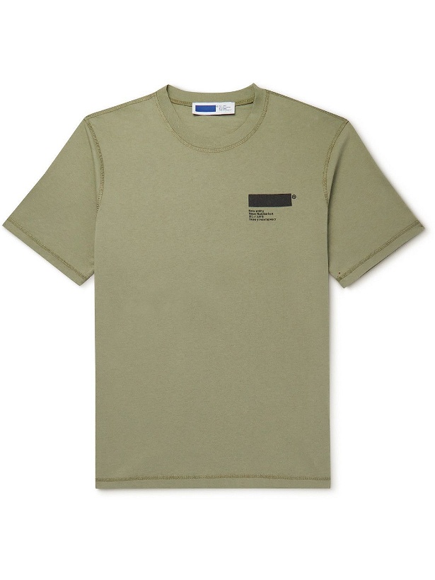 Photo: AFFIX - Standardised Logo-Print Organic Cotton-Jersey T-Shirt - Green