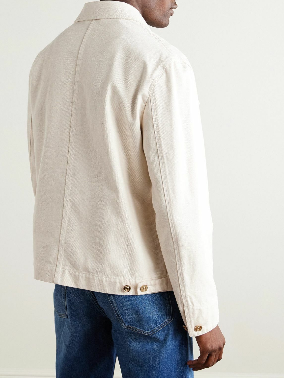 Versace - Embellished Denim Jacket - Neutrals