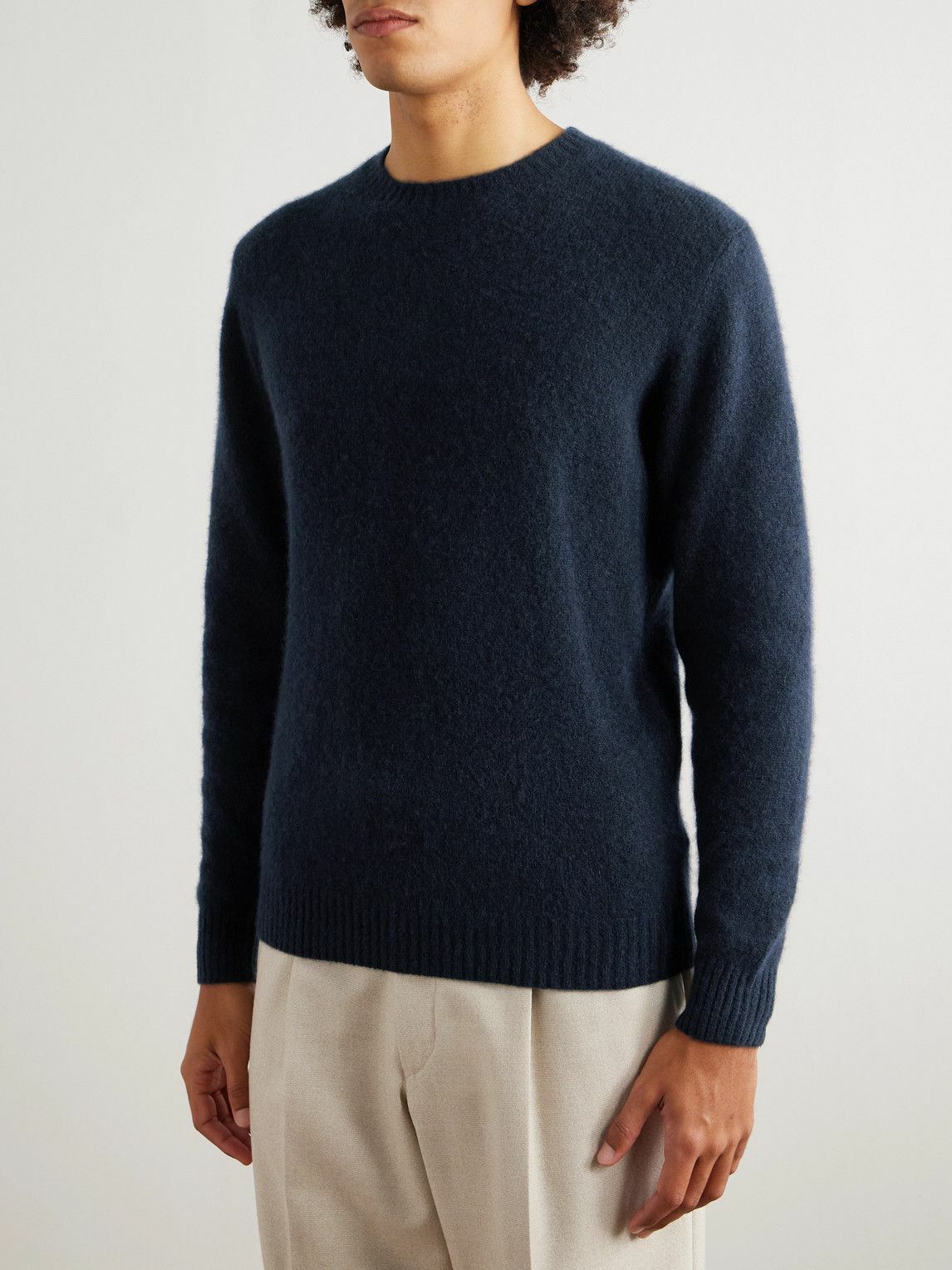 Thom Sweeney - Brushed Cashmere-Blend Sweater - Blue