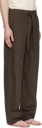 Tekla Brown Poplin Pyjama Pants