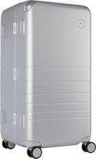 Monos Silver Hybrid Trunk Suitcase