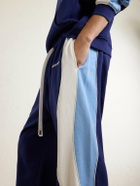 NAHMIAS - Ollie Wide-Leg Striped Cotton-Jersey Sweatpants - Blue