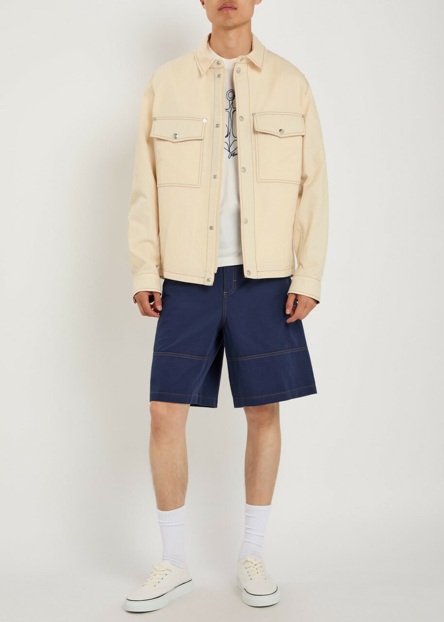 Moncler Watagua Cotton and Linen-blend Overshirt Ecru