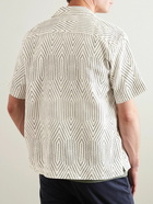 Mr P. - Camp-Collar Printed Linen and Cotton-Blend Shirt - Neutrals