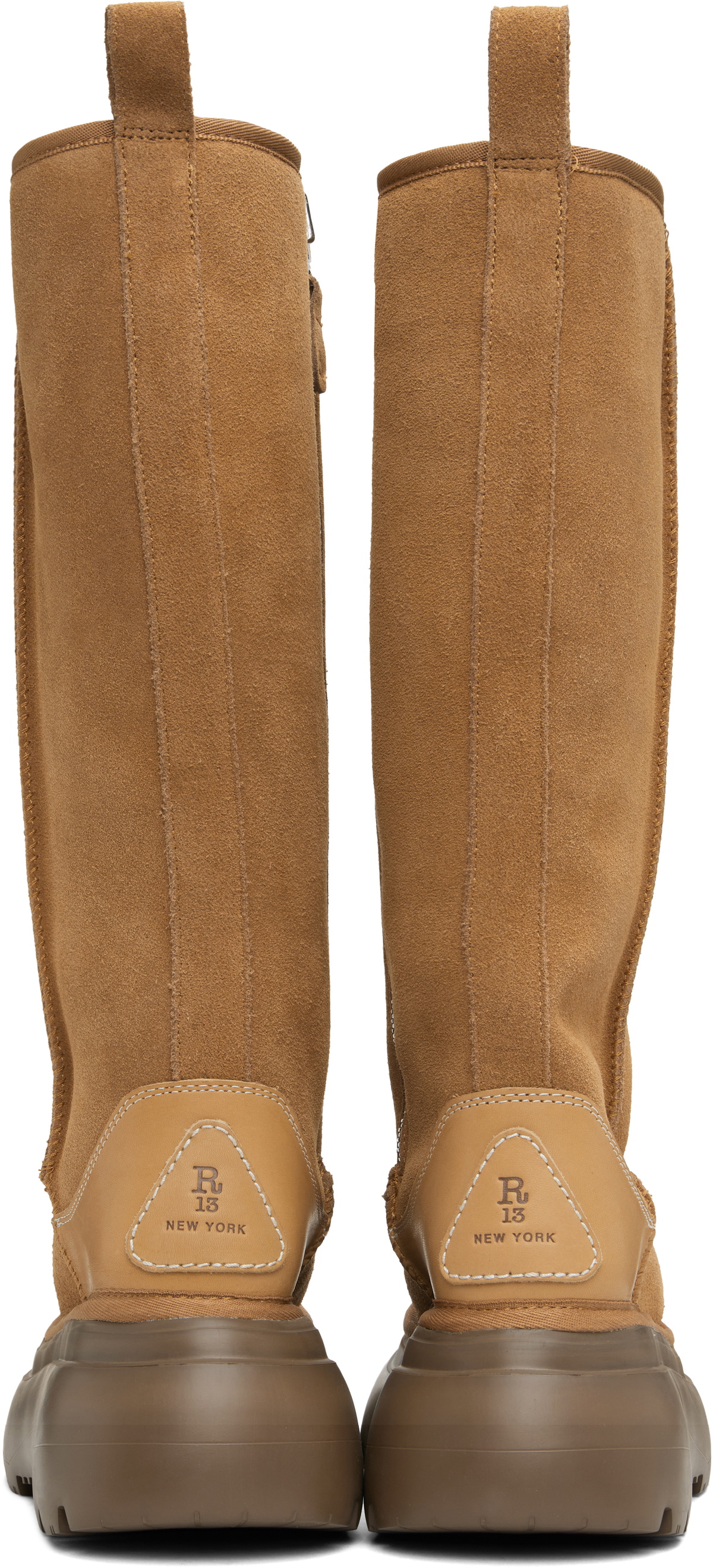 R13 Brown Tall Chunky Shearling Boots