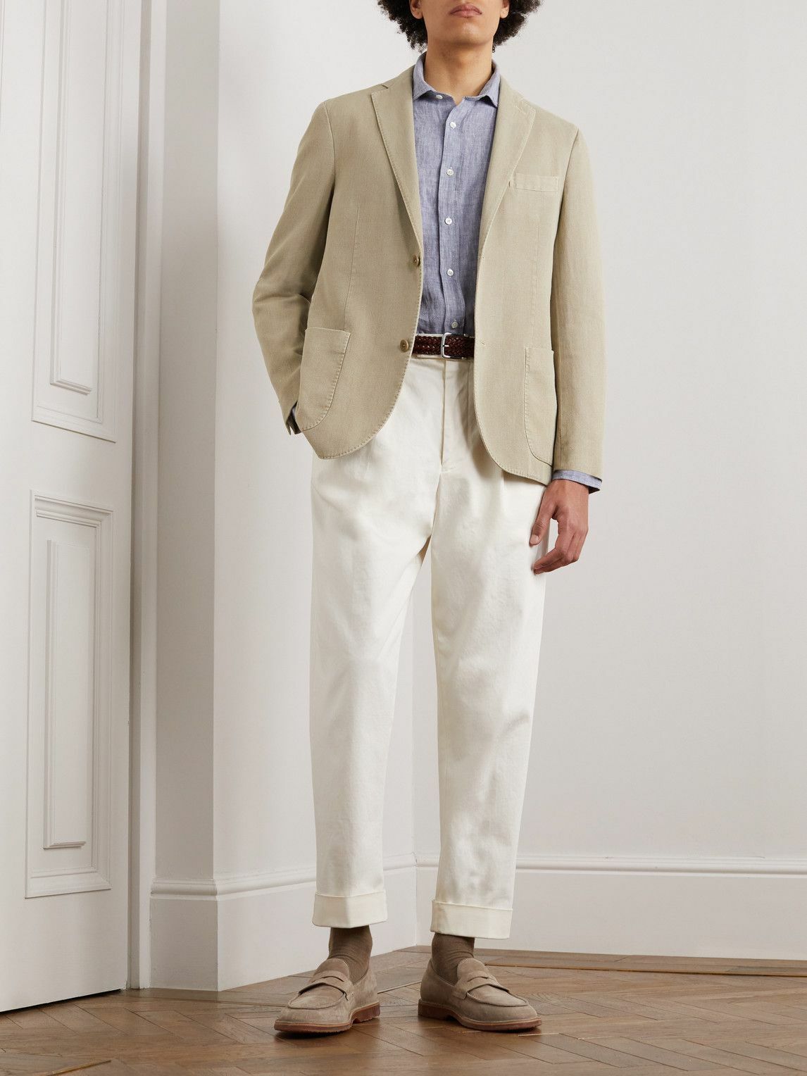 Incotex - Montedoro Slim-Fit Cotton and Ramie-Blend Blazer - Neutrals