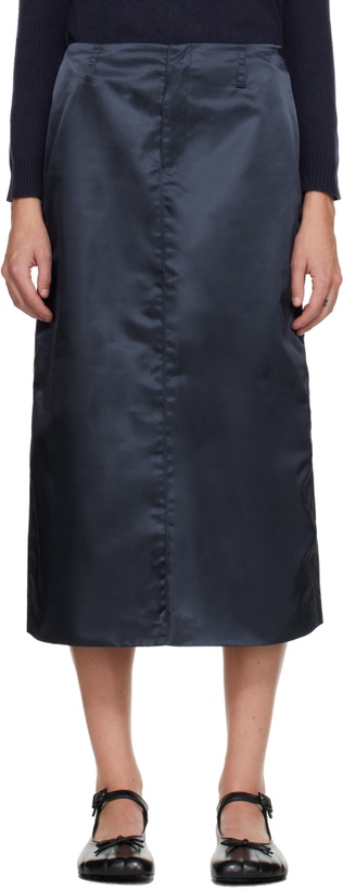 Photo: Sandy Liang Navy Ravenna Midi Skirt