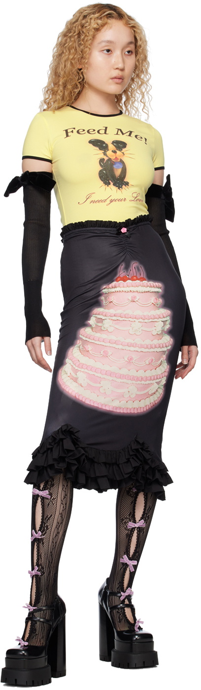 Nodress Black Birthday Cake Midi Skirt