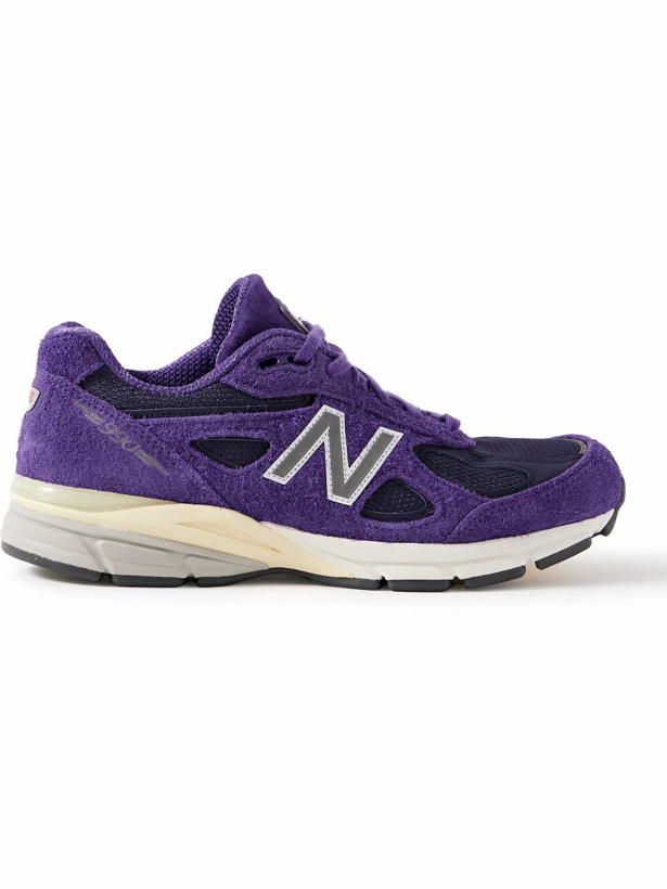 Photo: New Balance - 990v4 Rubber-Trimmed Mesh and Suede Sneakers - Purple