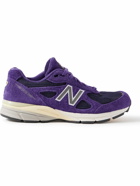 New Balance - 990v4 Rubber-Trimmed Mesh and Suede Sneakers - Purple