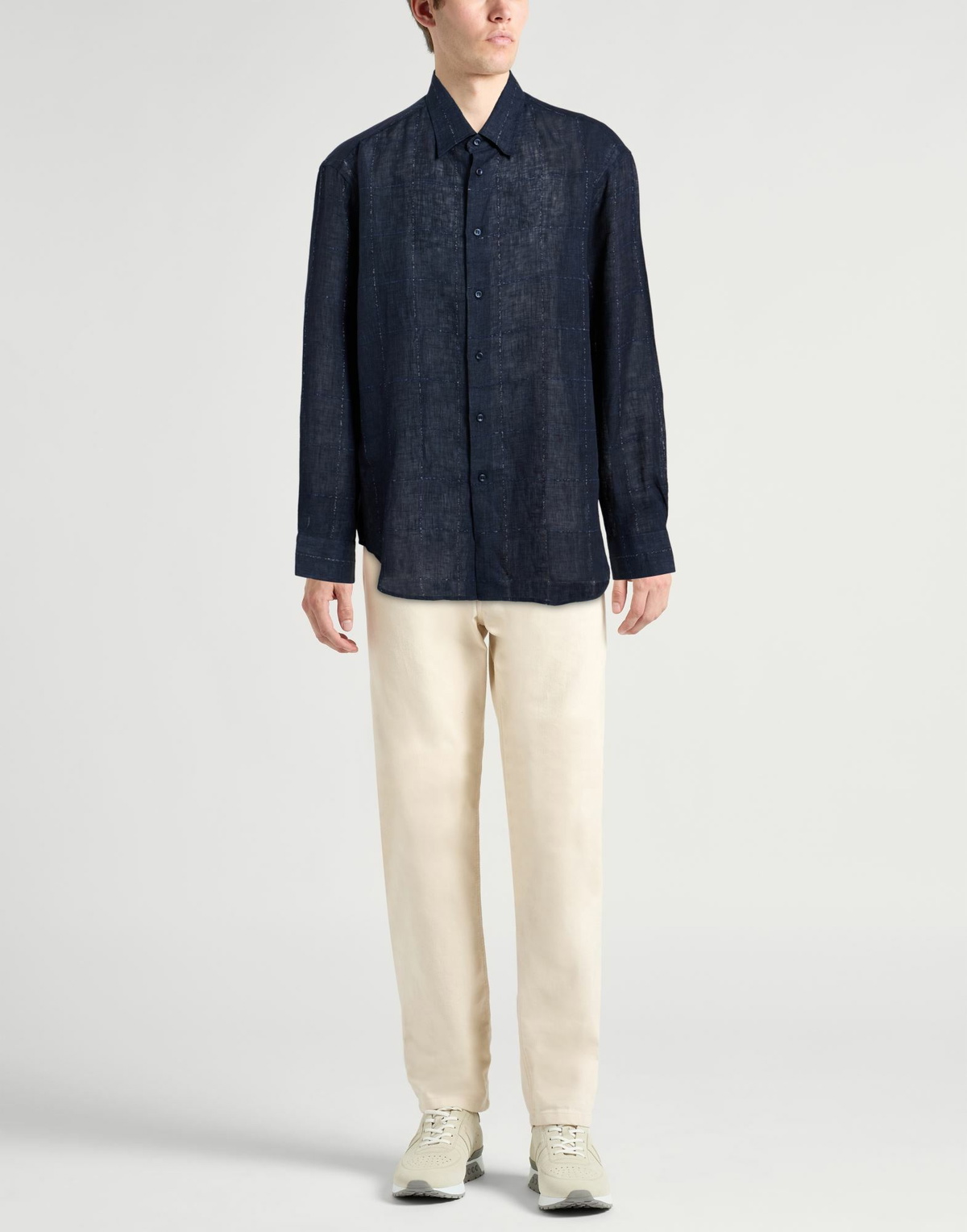 Brioni Mens Shirt Midnight in Blue