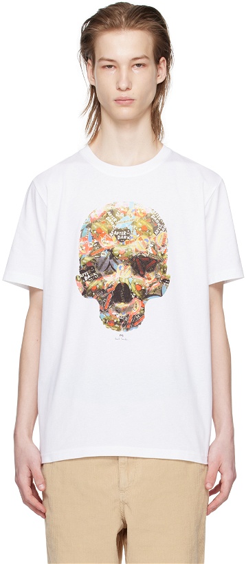 Photo: PS by Paul Smith White Sticker Skull T-Shirt