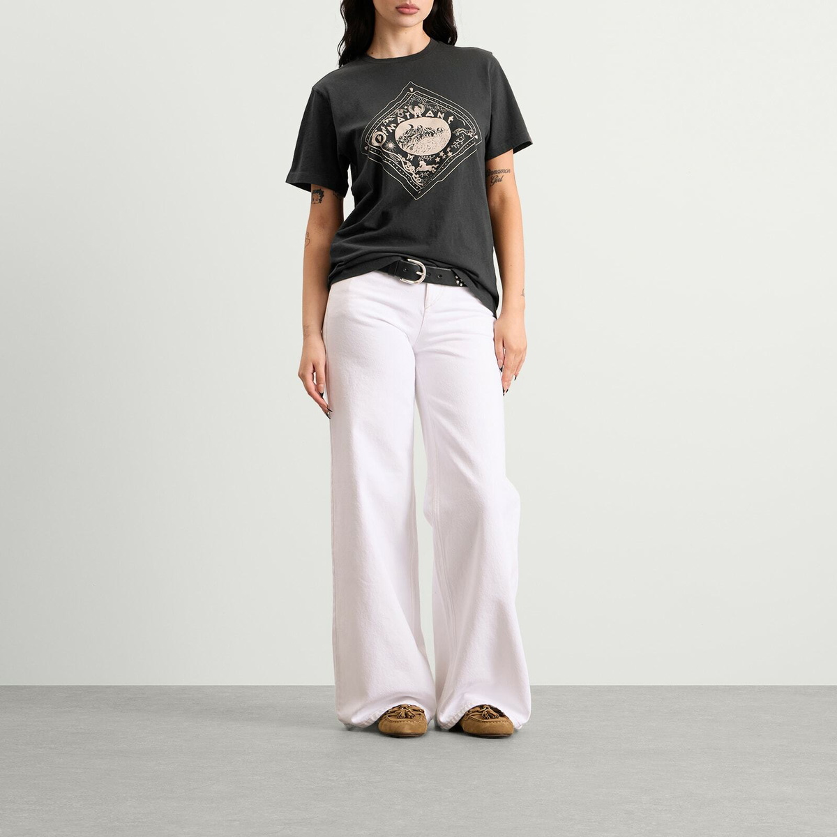 Isabel Marant Women's Étoile Zewel Logo T-Shirt in Faded Black