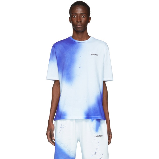Photo: Axel Arigato White and Blue Spray Paint T-Shirt