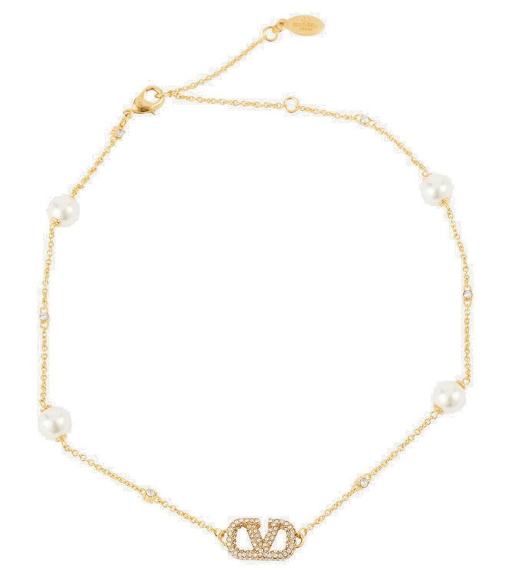 Photo: Valentino VLogo Signature faux pearl necklace