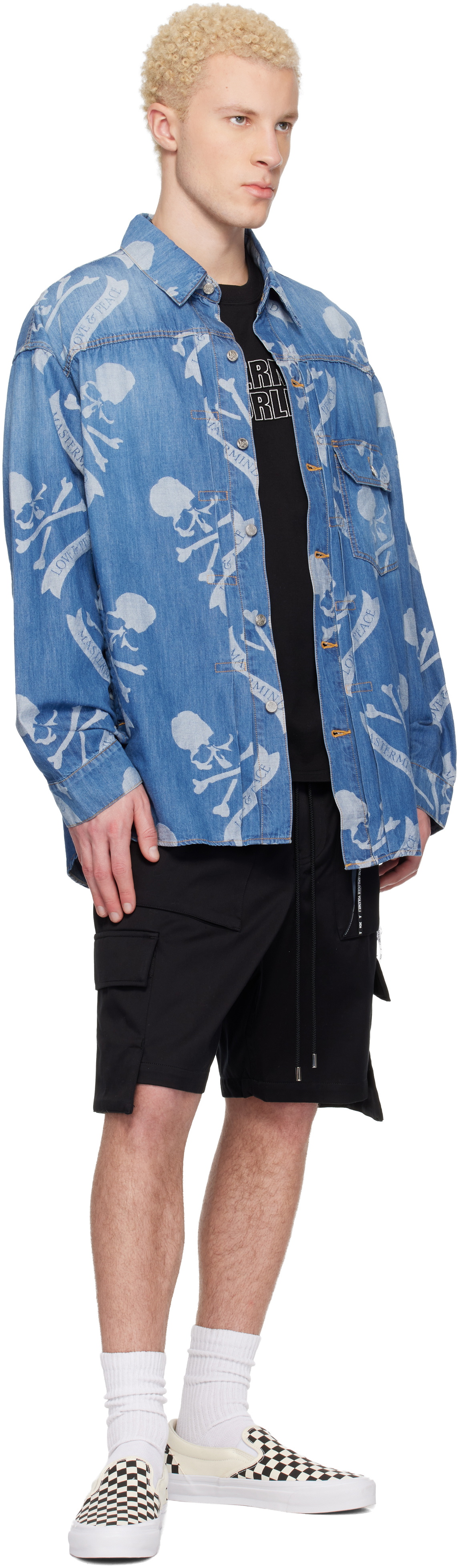MASTERMIND WORLD Blue MW Long Sleeve Denim Shirt