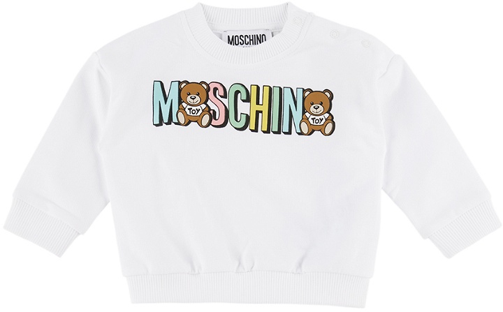 Photo: Moschino Baby White Graphic Sweatshirt