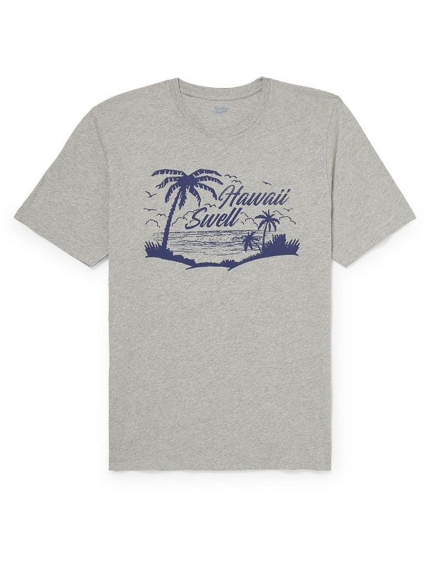 Photo: Hartford - Hawaii Printed Cotton-Jersey T-Shirt - Gray