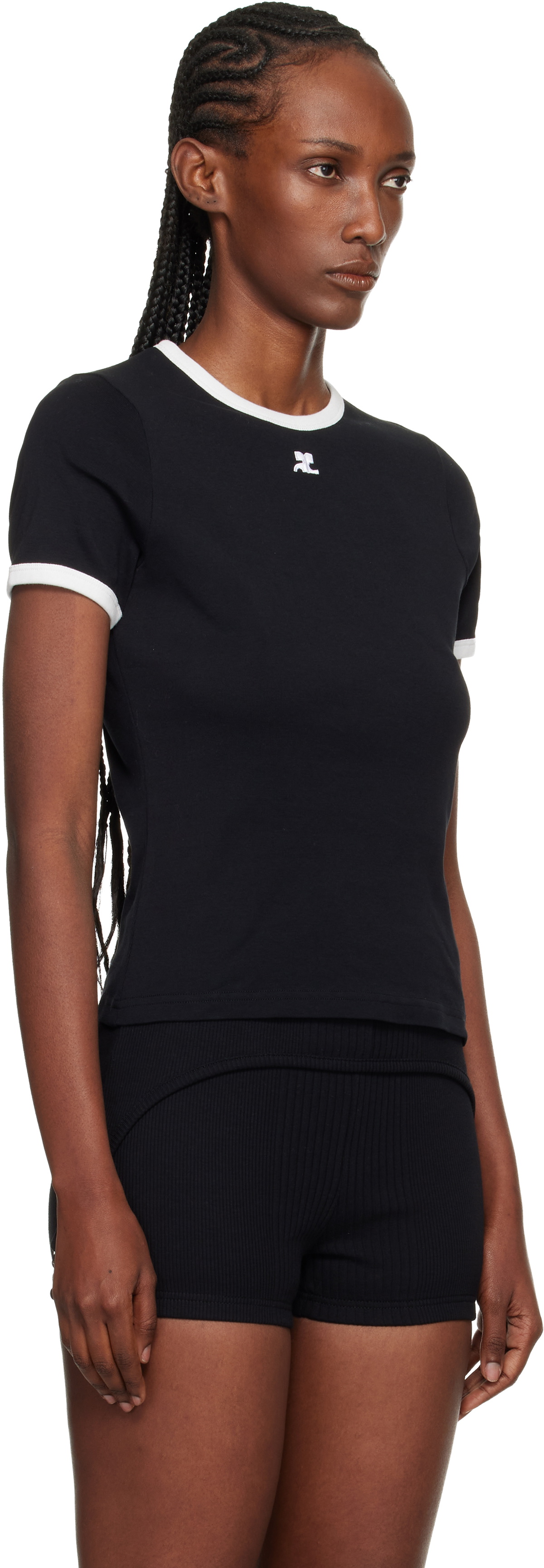 Courrèges Black Signature Contrast T-shirt