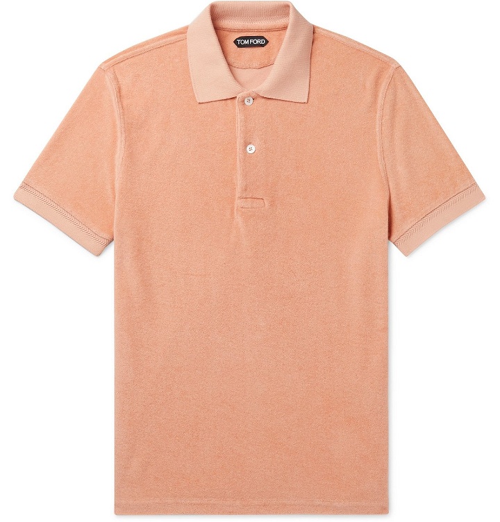 Photo: TOM FORD - Slim-Fit Cotton-Terry Polo Shirt - Orange