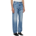 Givenchy Blue Couture Seam Straight Fit Shadow Washed Jeans