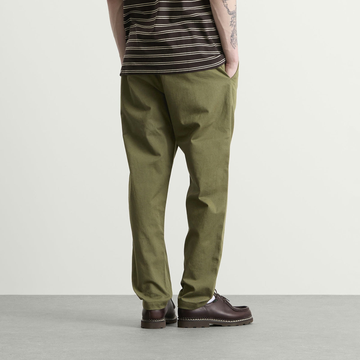 Universal Works Men's Twill Military Chino in Light Olive