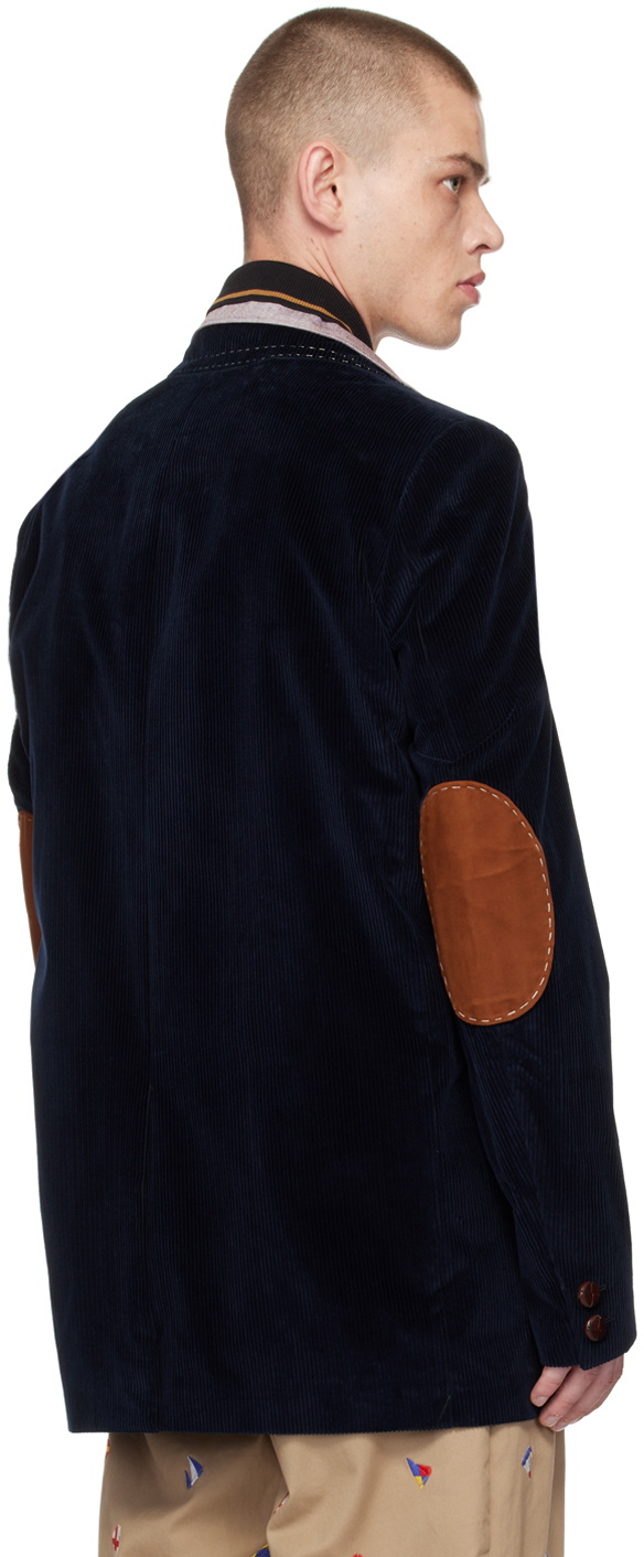 kolor Navy Velvet Blazer