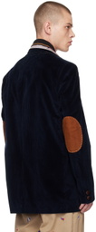 kolor Navy Velvet Blazer