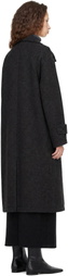 COOR Gray Cashmere Blend High Neck Coat