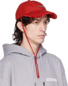 Jacquemus Red Le Raphia 'La Casquette Artichaut' Cap