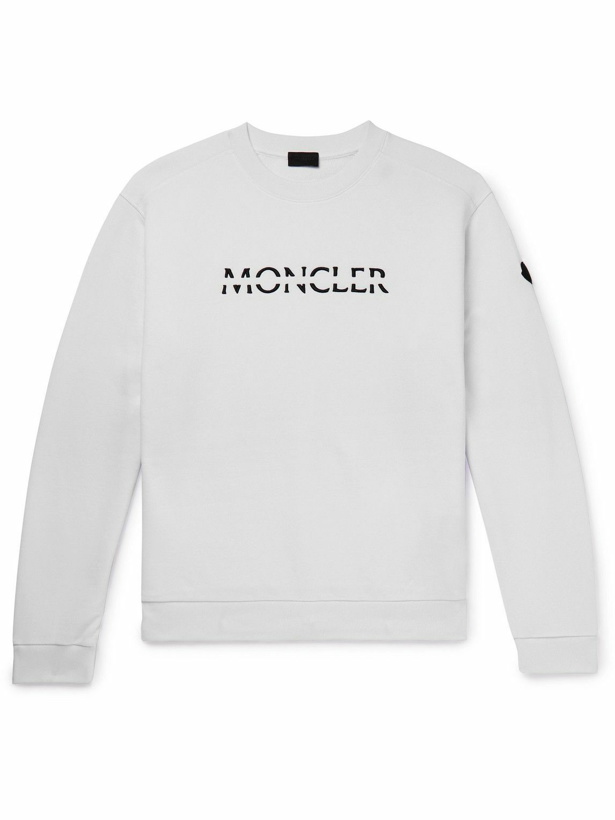 Photo: Moncler - Logo-Embroidered Cotton-Jersey Sweatshirt - White