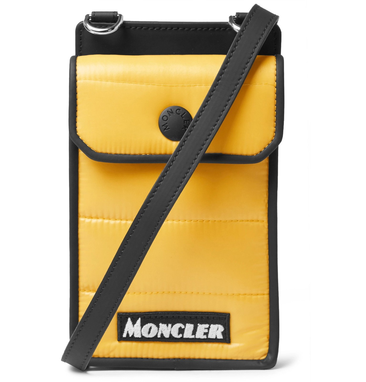 Moncler Mini Quilted CoatedCanvas Messenger Bag Yellow Moncler