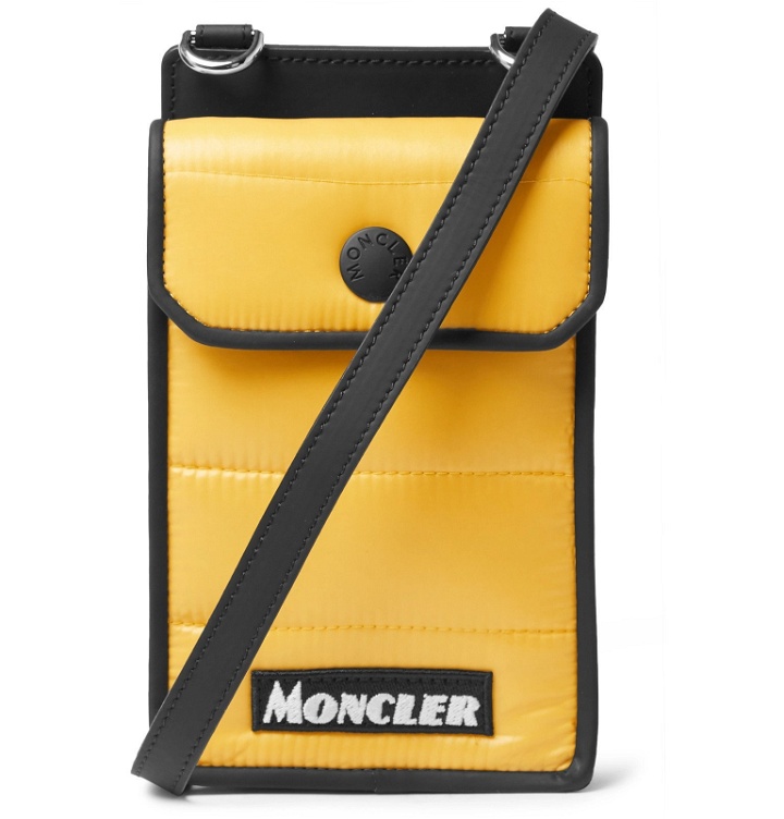 Photo: Moncler - Mini Quilted Coated-Canvas Messenger Bag - Yellow
