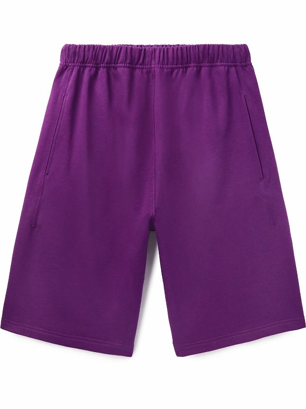 Photo: KENZO - Straight-Leg Cotton-Jersey Shorts - Purple