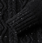 Inis Meáin - Shawl-Collar Cable-Knit Merino Wool and Cashmere-Blend Sweater - Black