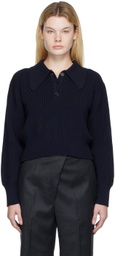 DRAE Navy Point-Collar Polo