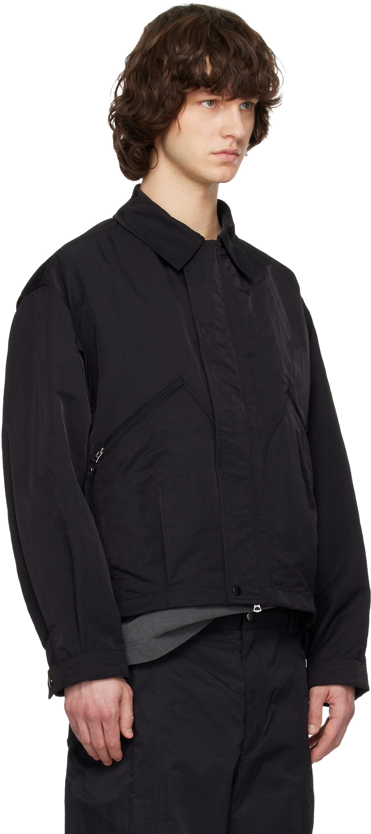 Solid Homme Black Nylon Military Blouson Jacket