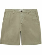 Mr P. - Straight-Leg Garment-Dyed Organic Cotton-Twill Shorts - Green