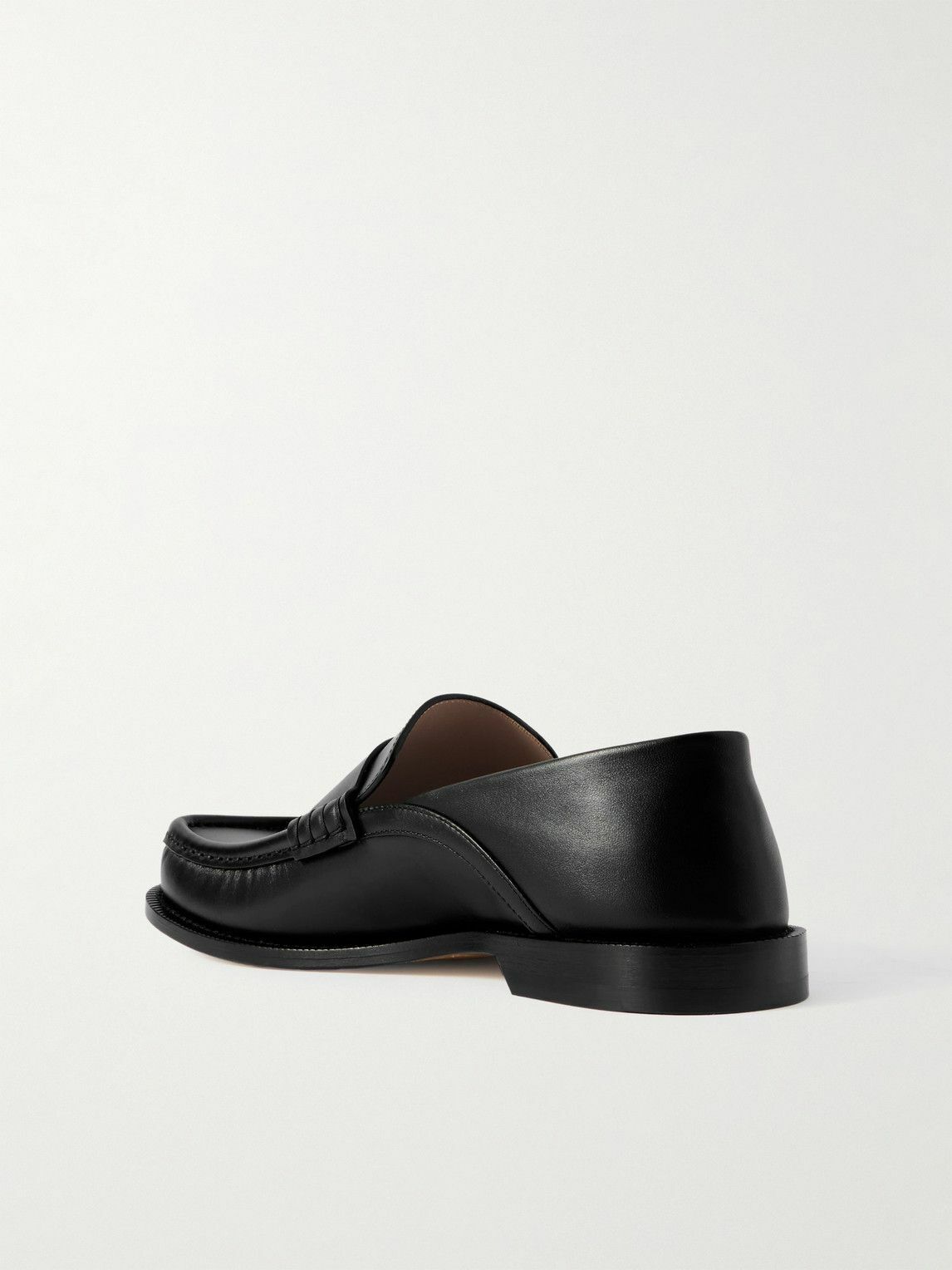LOEWE - Campo Collapsible-Heel Leather Penny Loafers - Black