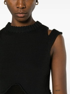 AISLING CAMPS Black Steph Cut-Out Knit Vest